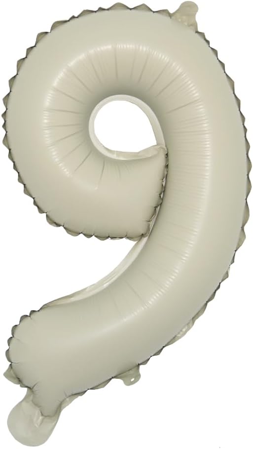 16 inch Cream Letter A to Z Alphabet Number 0-9 Foil Balloons Letter Birthday Party Wedding Decoration event & party supplies birthday balloons (16 inch Cream 9)