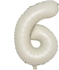 32 inch Cream Color Number Balloons 0-9 Large Digital Foil Helium Ball Girl Kids Adult Happy Birthday Party Decoration Wedding (32 inch Cream 6)