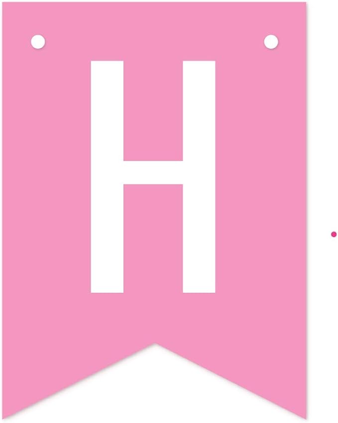 Andaz Press Personalized Hanging Pennant Banner Party Decorations, Pink, Fuchsia Hot Pink, Happy 4th Birthday Olivia, 1-Pack, Approx. 5-Feet, Custom Name and Number