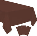 3 Pack Dark Brown Disposable Tablecloth, 54" x 108" Plastic Table Covers, Decorative Rectangle Tablecloth for Parties, Events, Wedding, Inddors & Outdoors