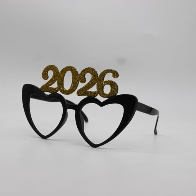 4 Pack 2026 Glasses Happy New Year Eyeglasses Fancy New Year Party Glasses Funny Sunglasses Eyewear for 2026 New Year Party Decorations