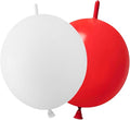 IN-JOOYAA Red and White Link Balloons 6 Inch 100 Pcs Quick Link Balloon for Christmas, Party Favor Decoration