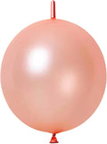 IN-JOOYAA 6 Inch Pearlescent Rose Gold Latex Link Balloon 100 Pcs Quick Link Balloons for Party Decoration
