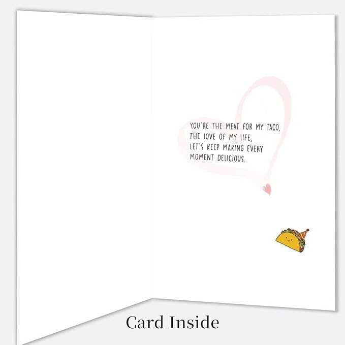 Cute Anniversary Card&Gift for Husband Boyfriend Fiance Men Him, Funny Wedding Anniversary Card from Wife Girlfriend Fiancee, Cool Taco Aday Gift for Partner Spouse