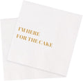 Funny Cocktail Napkins 100Pcs Funny Quotes Saying Disposable Paper Party Napkins 4.5 x 4.5 Two-ply (I'm Here for the Cake Napkins)