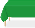 QIKSION Green Plastic Table Cloth Disposable 2 Pack, 54 x 108 Inch Tablecloths for St Patricks Day, Birthday Party, Christmas Decorations, Rectangle Table Cover