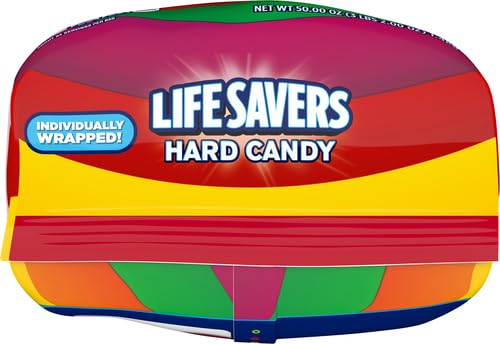 LIFE SAVERS Hard Candy Bag 5 Flavors, Hard Candy Individually Wrapped for Goodie Bags, Road Trips, Treats, Offices, Celebrations, 50-Ounce Party Size (Pack of 2)