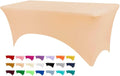 Table Covers for 8 Foot Tables, Champagne Washable and Wrinkle Resistant Stretch Tablecloths Rectangle 8ft for Events, Wedding, Banquets, Parties