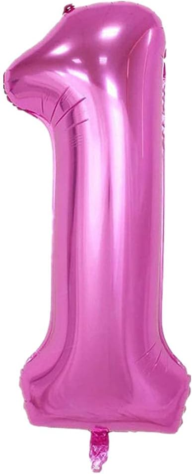 40 Inch Large Foil Helium Number Balloon Birthday Wedding Party 0-9 (Pink, 1)