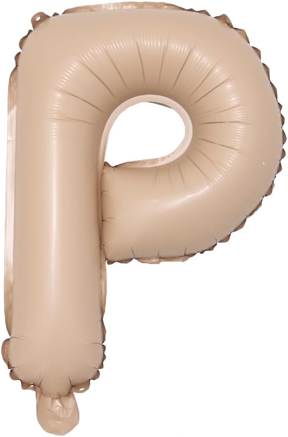 16 inch Caramel Foil Letter Alphabet number Balloon Happy Birthday Party Balloons Wedding Decoration Kids Toys Baby Shower Air Balloon (16 inch Caramel P)