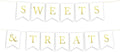 Andaz Press Hanging Bunting Pennant Party Banner with String, Metallic Gold Ink, Sweets & Treats, 5-Feet, 1-Set, Includes String