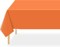 QIKSION Orange Plastic Table Cloth Disposable 3 Pack, 54 x 108 Inch Tablecloths for Party, Graduation, Halloween, Thanksgiving Decorations, Harvest, Fall, Rectangle Table Cover
