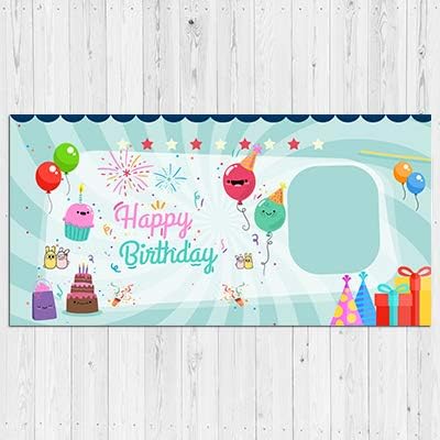 Custom Birthday Banner, Personalised Happy Birthday Vinyl Banner With Baby’s Picture, DIY Birthday Party Decorations Banner For Celebration, Party Supplies - 8ft x 4ft