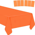 6 Pack Orange Plastic Tablecloths Disposable Table Covers Orange Table Cloths BBQ Picnic Birthday Christmas Parties Covers Waterproof Oil-proof Table Cloth Thin Party Orange Table Cloths 54 x 108 In