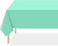 QIKSION Fresh Mint Plastic Table Cloth Disposable 6 Pack, 54 x 108 Inch Tablecloths for Party, Birthday, Rectangle Table Cover