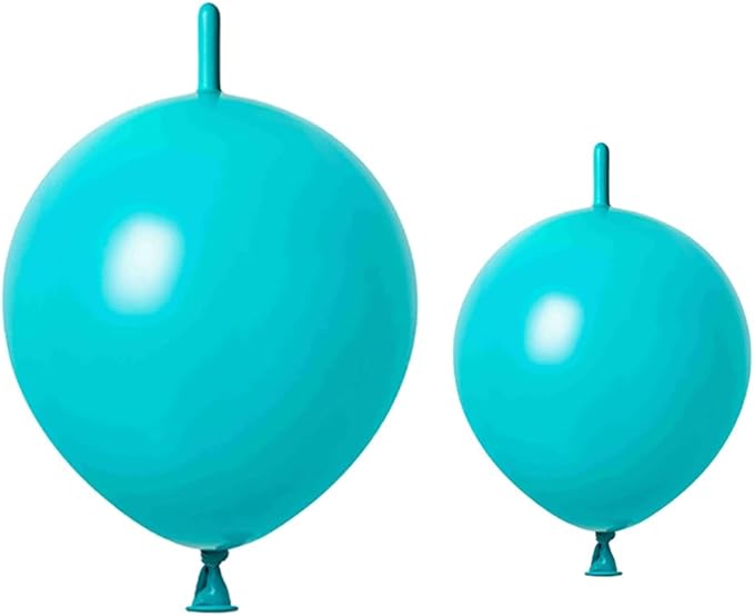 Link Balloons Teal Blue 6 Inch 12 Inch Latex Quick Linkale Balloon 160 Pcs for Birthday, Halloween, Christmas, Party Festival Decorations