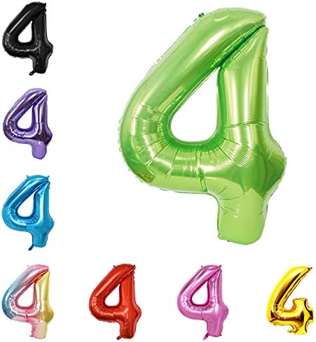 40 Inch Large Foil Helium Number Balloon Birthday Wedding Party 0-9 (Green, 4)