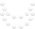 uxcell 2pcs Pom Pom Garland 6.6 Ft 30 Balls Colorful Felt Ball Garland for Wall Christmas Tree Decor Birthday Banner Easter Party Decorations, White