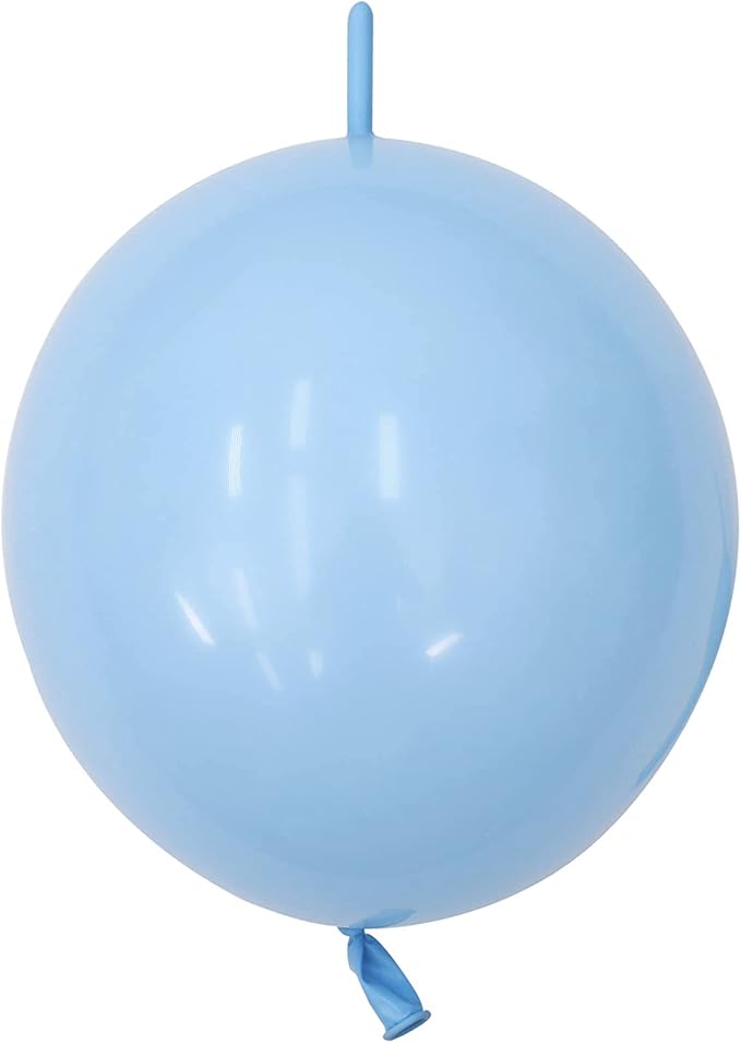 IN-JOOYAA 6 Inch Macaron Blue Latex Link Balloon 100 Pcs Quick Linkable Balloon for Party Decoration