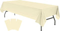 Plastic Ivory Tablecloths 3 Pack Cream Disposable Table Covers 54" x 108" Milky White Table Cloths for Bridal Shower Parties Picnic Engagements Weddings Birthdays, Fits 6 to 8 Foot Rectangle Tables