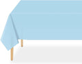 QIKSION Light Blue Plastic Table Cloth Disposable 2 Pack, 54 x 108 Inch Tablecloths for Baby Shower Birthday Party, Easter Decorations, Rectangle Table Cover