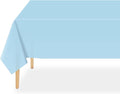 QIKSION Light Blue Plastic Table Cloth Disposable 3 Pack, 54 x 108 Inch Tablecloths for Baby Shower Birthday Party, Easter Decorations, Rectangle Table Cover