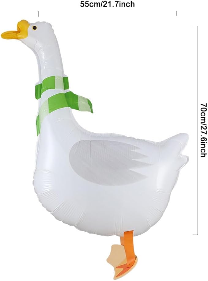 One Silly Goose Balloon Arch Kit with Walking Silly Goose and Gingham Foil Balloons for Farm Animal Goose Themed Birthday Baby Shower Decoration