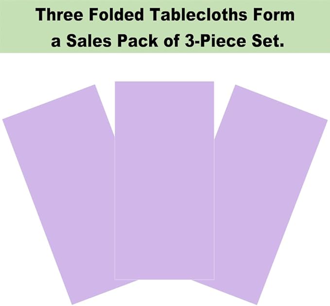 Plastic Lavender Tablecloths 3 Pack Mauve Disposable Table Covers 54" x 108" Lilac PEVA Table Cloths for Parties Bridal Shower Engagement Wedding Birthday Banquet, Fits 6 to 8 Foot Rectangle Tables