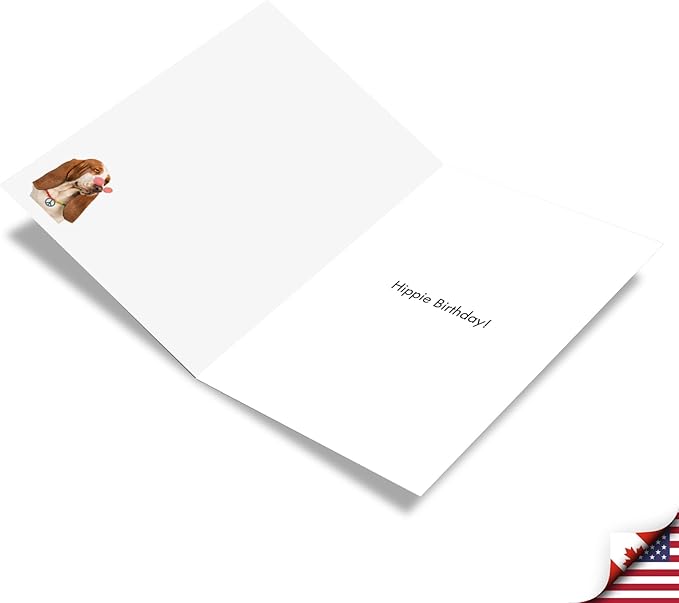 NobleWorks - Funny Birthday Greeting Card with 5 x 7 Inch Envelope (1 Card) Puppy Bday Hippie Dog C9604BDG