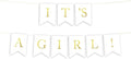 Andaz Press Baby Shower Hanging Bunting Pennant Party Banner with String, Metallic Gold Ink, It's a Girl!, 4-Feet, 1-Set, Includes String, Not Gold Foil
