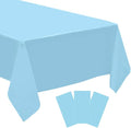 3 Pack Blue Disposable Tablecloth, 54" x 108" Baby Blue Plastic Table Covers, Decorative Rectangle Tablecloth for Parties, Events, Wedding, Inddors & Outdoors