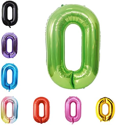 40 Inch Large Foil Helium Number Balloon Birthday Wedding Party 0-9 (Green, 0)