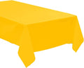 3 Pack Plastic Tablecloth Rectangle 54" X 108" Premium Disposable Table Cover for Party Birthday Wedding (Yellow)