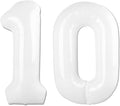 White Number 10 Balloon 40 inch, 10 Number Balloons, 10th White Birthday Decorations for Girls Boys, 10 Year Old Party Supplies