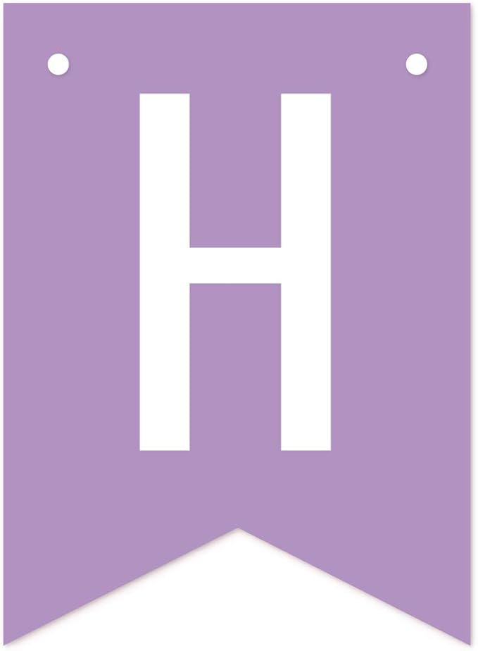 Andaz Press Personalized Hanging Pennant Banner Party Decorations, Lavender, Plum Violet, Royal Purple, Happy 4th Birthday Olivia, 1-Pack, Approx. 5-Feet, Custom Name and Number