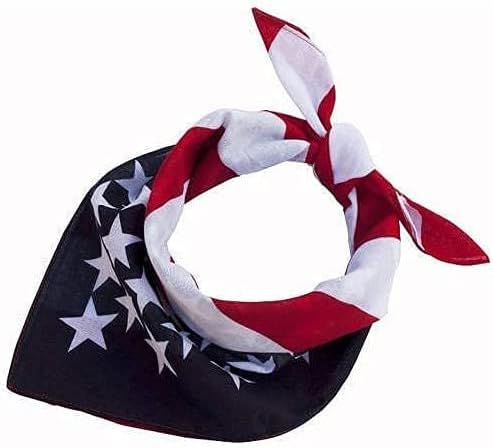 Red White and Blue American Flag Bandana Headband USA for Men and Women - Neck and Face Scarf Head Wrap