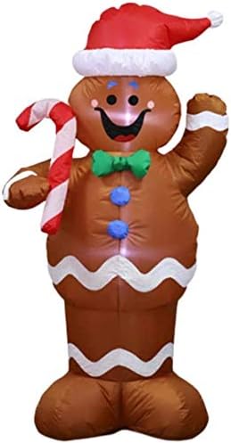 5ft Christmas Inflatable Gingerbread Man Decor Yard Indoor/Outdoor Inflatable Decoration for Christmas Party Porch/Yard/Garden/Lawn