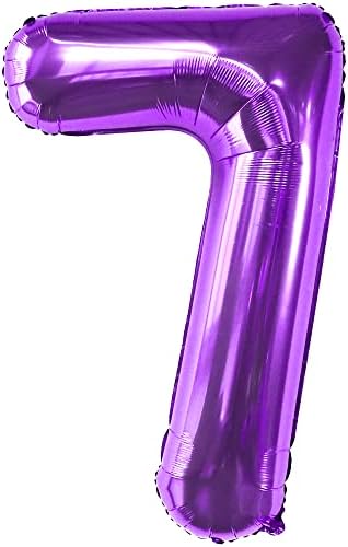 KatchOn Giant Purple Number 7 Balloon - 40 Inch | 7th Birthday Balloon for 7th Birthday Decorations