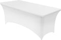 Utopia Kitchen Spandex Tablecloth 1 Pack [4FT, White] Tight, Fitted, Washable and Wrinkle Resistant Stretch Rectangular Patio Table Cover for Event, Wedding, Banquet & Parties [48Lx30Wx30H Inch]