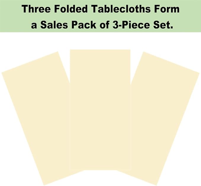 Plastic Ivory Tablecloths 3 Pack Cream Disposable Table Covers 54" x 108" Milky White Table Cloths for Bridal Shower Parties Picnic Engagements Weddings Birthdays, Fits 6 to 8 Foot Rectangle Tables