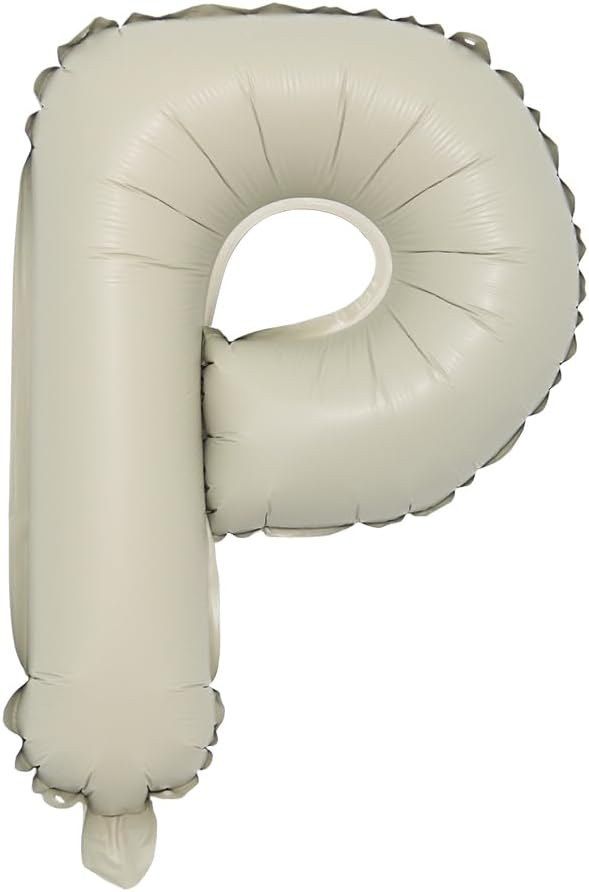 16 inch Cream Letter A to Z Alphabet Number 0-9 Foil Balloons Letter Birthday Party Wedding Decoration event & party supplies birthday balloons (16 inch Cream P)