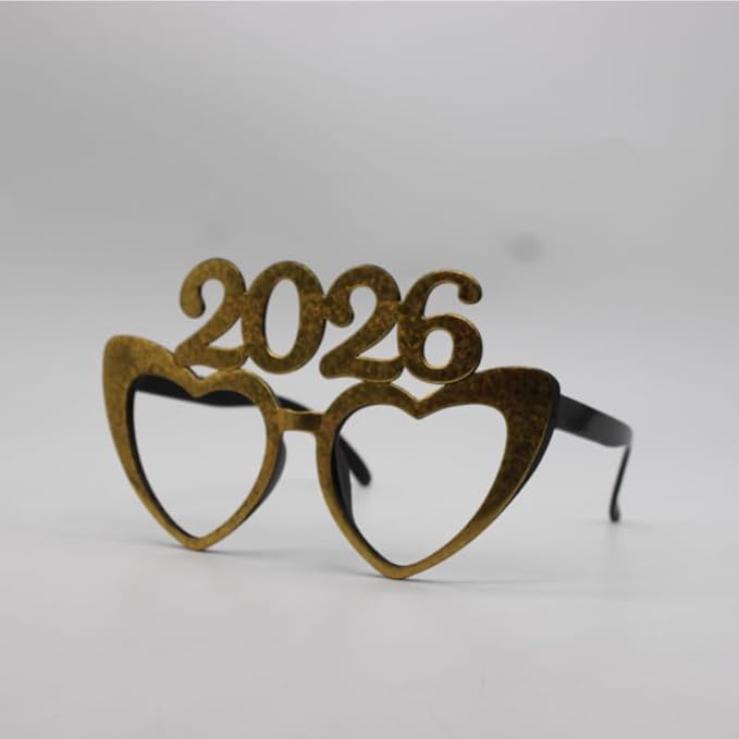 4 Pack 2026 Glasses Happy New Year Eyeglasses Fancy New Year Party Glasses Funny Sunglasses Eyewear for 2026 New Year Party Decorations