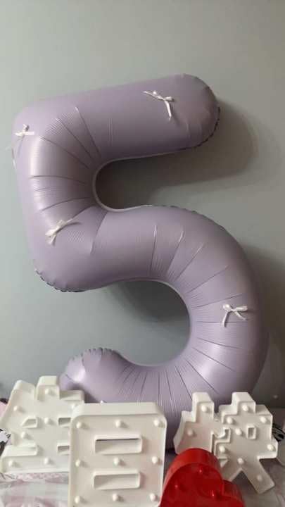 Lilac Number 6 Balloon 40 Inch, 6th Birthday Party Decorations for Children, Giant 6 Foil Balloon for Party Supplies
