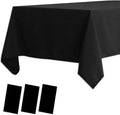 3 Pack Plastic Tablecloths - Disposable Table Covers for BBQ, Picnic, Birthday, Wedding Parties - Waterproof, Oil-proof, Light Weight Black Table Cover - 54 x 108 Inch