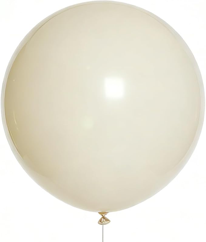 Cream Balloons 10 Pack 36 inch Latex Party Neutral Round Beige Sand White Balloons for Birthday Wedding Baby Shower Gender Reveal Party Decoration