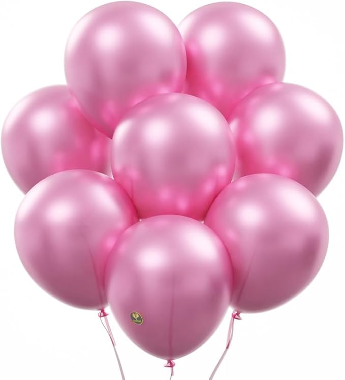AFTERLOON® Biodegradable Balloons 50 pcs Pearlized Light Pink 10 Inch, Pearlescent Thickened Extra Strong Latex Helium Float, for Baby Shower Gender Reveal Garland Wedding Birthday Party Decorations