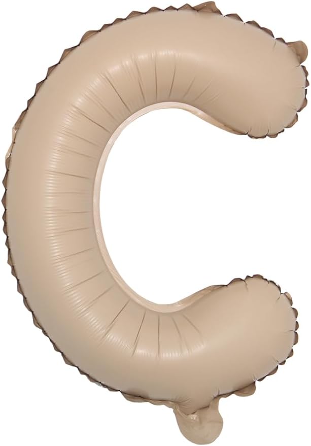 16 inch Caramel Foil Letter Alphabet number Balloon Happy Birthday Party Balloons Wedding Decoration Kids Toys Baby Shower Air Balloon (16 inch Caramel C)