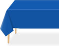 QIKSION Blue Plastic Table Cloth Disposable 6 Pack, 54 x 108 Inch Tablecloths for Patriotic Decorations, Birthday Party, Rectangle Table Cover