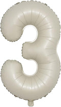 32 inch Cream Color Number Balloons 0-9 Large Digital Foil Helium Ball Girl Kids Adult Happy Birthday Party Decoration Wedding (32 inch Cream 3)
