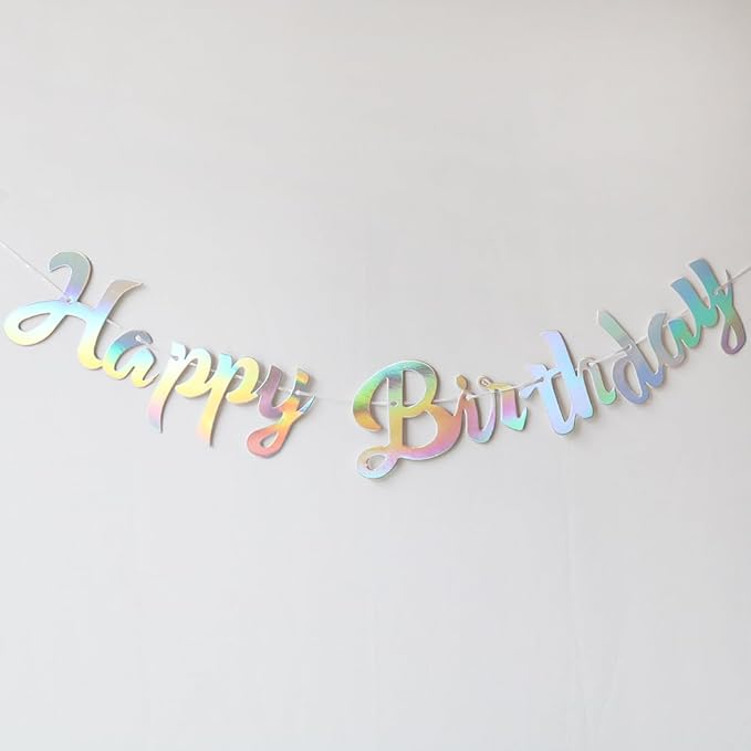 Dog Themed Puppy Paw Balloons Happy Birthday Party Banner for Girls & Women DIY Party Supplies (Iridescent Silver)